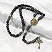 Nazareth Store Antique Bronze Paracord Rosary Necklace with Durable Black Matte Prayer Beads and St. Michael Medal and Cross - Catholic Chaplet
