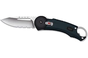 Bantam Buck Knife: 0750 Redpoint Serrated Folding Knife with Clip