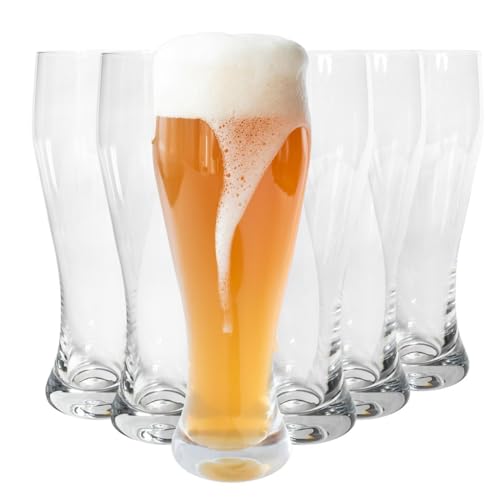 Sendez 6 Weizengläser 0,5L (max. 580ml) Biergläser Bierglas Weissbiern Weissbierglas Weizenbierglas