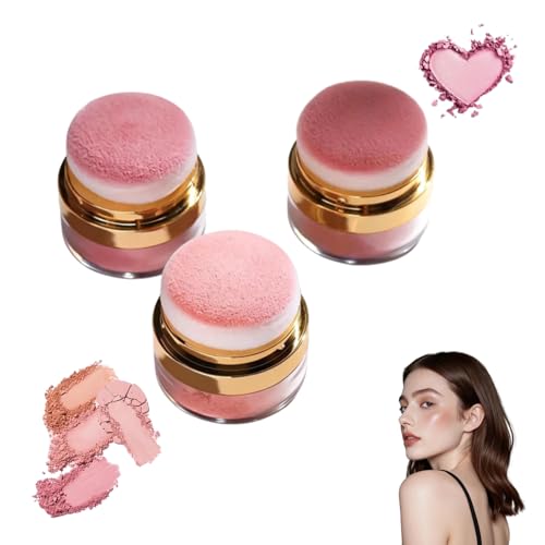 3 Boxes,Makeup Set Kit,Lazy Blush, Soft & Fluffy Loose Powder Blush Puff for a Rosy Glow – Mineral Face Makeup for Smooth, Radiant Cheeks and Flawless Application (1set)