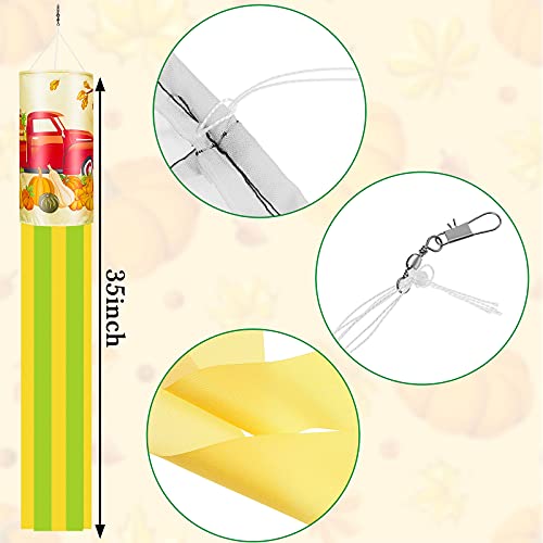 4 Pieces Thanksgiving Fall Windsocks Turkey Pumpkin Maple Leaf Truck Windsock Harvest Pumpkin Windsock Flags Autumn Fall Hanging Windsocks For Garden Home Yard Patio Decoration (40 Inch) #TOP1