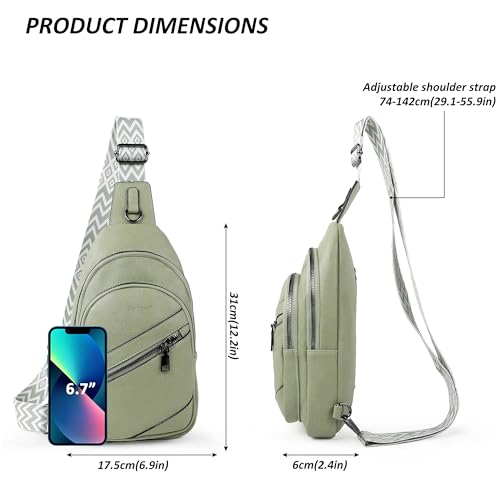Image of TANTOMI Sling Bag Crossbody Bags for Women Leather Cross Body Bag Trendy Fanny Pack Chest Travel Purse with Adjustable Strap