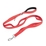 SMALL COMBINATION Pet Leash with Pockets, Multiple Handles Design, Chain Rope Breathable Mesh Lining Training Control Pet Walking Lead for All Breeds (Watermelon Red, M)