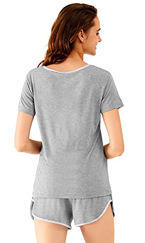 Image of WiWi Viscose from Bamboo Pajamas Set for Women Super Soft Short Sleeve Cooling Summer Plus Size Pjs Sets Sleepwear S-4X