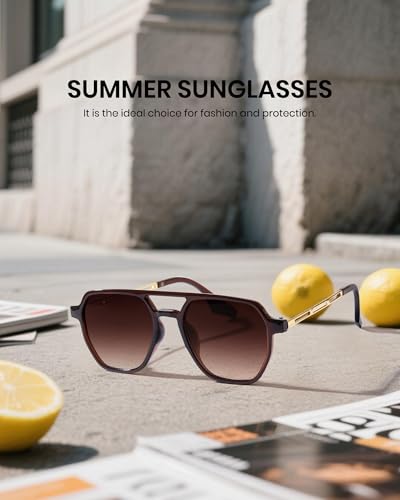 Cyxus Aviator Sunglasses for Women Trendy Shades UV Protection 1195 | Vintage 70s Style,Ideal for Beach Music Festivals Shopping Driving — view 3