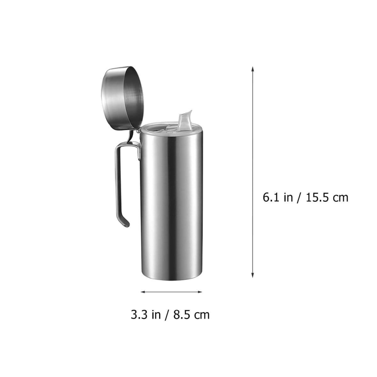 Aceitera de Cocina de Acero Inoxidable 600ml, Dispensador Antigoteo Filtro para Aceite y Vinagre, Botella Práctica para Condimentos Hogar