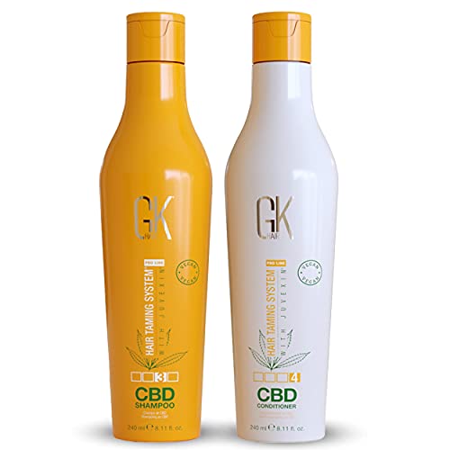 GK HAIR Global Keratin Hemp Shampoo and Conditioner Sets (8.11 Fl Oz/240ml) Hydrating Strengthening Color Treated Damaged Repair Nourishing & Shine Infused with Organic Vegan Sulfate Paraben Free