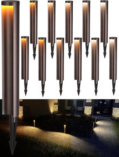 Image of LEONLITE 12-Pack 5CCT Anti-Glare Low Voltage Landscape Lights, 12-24V AC /DC