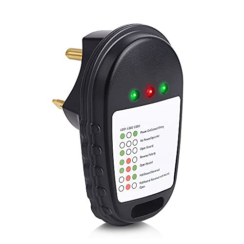 SnowyFox RV Circuit Tester, 30 Amp 125 Volt NEMA TT-30P RV Power Pedestal Tester Receptacle Analyzer with LED Light Indicator for Camper Travel Trailer Motorhome, ETL Listed