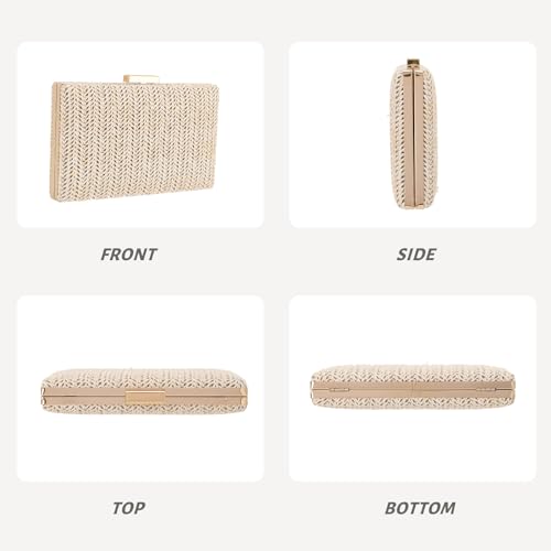 Image of GOKTOW Straw Clutch Purse Raffia Rattan Summer Woven Beach Handbags for Women Vacation Travel 2024
