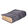LEATHER KART Leather Bound Vintage Journal for Women & Men – Book of Shadows – Lock Closure – 200 Pages of Antique Deckle Edges Handmade Paper (Ash Grey, 10 x 7 inches) #1