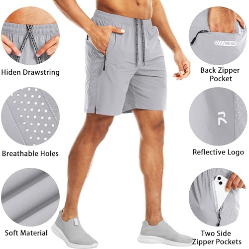 Men's Workout Athletic Shorts 2 Pack 7 Inch Inseam Lightweight Quick Dry Running Shorts Hiking Gym Basketball Shorts3