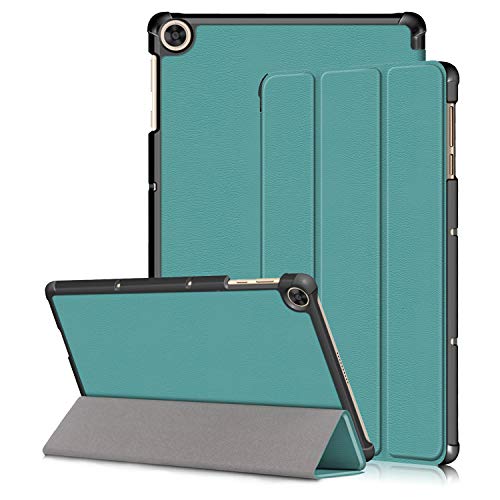 Kemocy Funda para Huawei MatePad T10 / T10s 2020,Flip Cover en Cuero PU con Soporte Carcasa para Huawei MatePad T10s 10.1' AGS3-L09 AGS3-W09 / T10 9.7' AGR-L09 AGR-W09 Tablet,Verde Oscuro