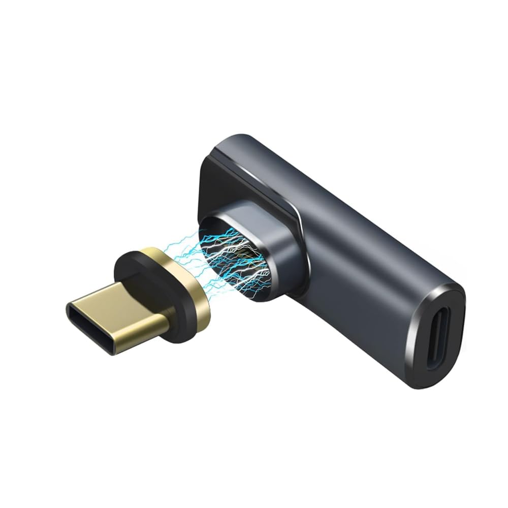 Tobo 90 Degree Right Angle USB C Magnetic Adapter,USB 4.0 8K Output 140W Charge 40 Gbps Data Transfer USB-C Male to Type c Female Connector(TD-1103TC) (Pack of 1)-image-38