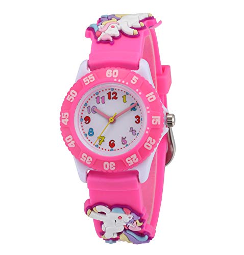 Jewtme Kids Time Teacher Watches 3D Cute Cartoon Silicone Children Toddler Wrist Watches for Ages 3-10 Boys Girls Little Child (...)