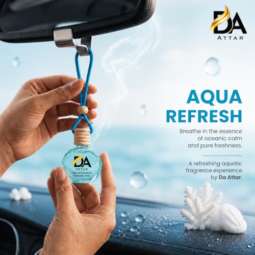 Image of Aqua Refresh Car Freshener Hanging Pod 12ml Wooden Lid Lasts Up to 45-60 Days