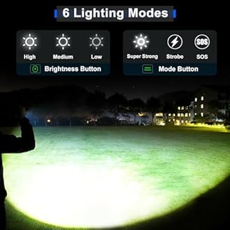 Rechargeable LED Flashlights 5800.000 High Lumens,High Powered Flashlight Super Bright,Handheld Tactical Flashlight With Waterproof, 6 Modes, Zoomable, Powerful Flashlights for Camping Home Emergency
