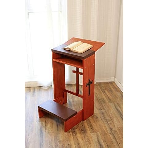 Prayer Bench Stool Table Chair Padded Kneeler Shelf Folding Wooden Church Cover