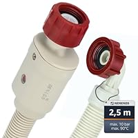 Kenekos - 1,5-3m Aquastop Schlauch 3/4 Zoll Anschluss (Standard) für Waschmaschine & Geschirrspüler, mit Sicherheitsventil, Schmutzsieb, max. 90°C – Sicherheitszulaufschlauch gegen Wasserschäden 2,5m