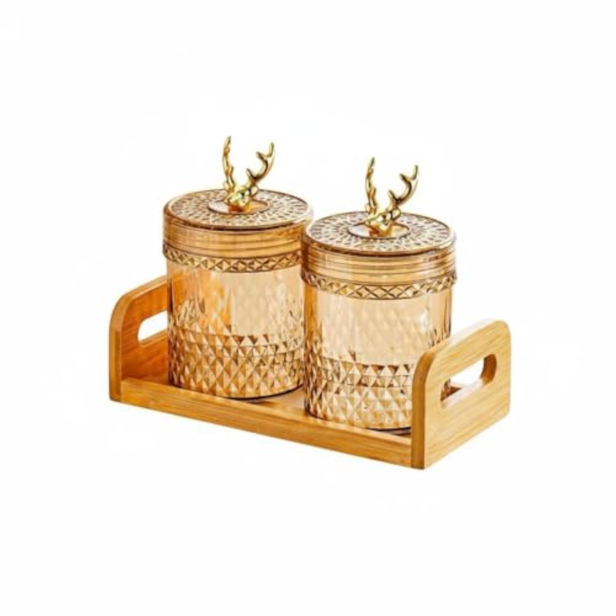 Diamond Pattern Sealed Jar Set Airtight Storage Canister