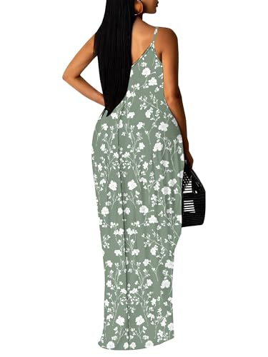 Image of SUZONANA Women Plus Size Summer Maxi Dress Spaghetti Strap Loose Sundress