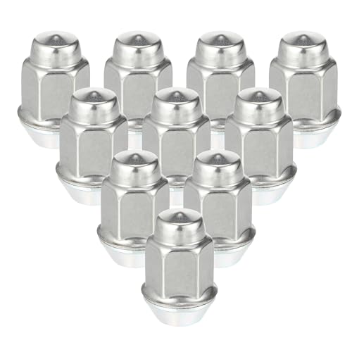 Image of 10 Pcs Wheel Lug Nuts Compatible for Chevrolet Malibu Impala for Buick Encore, Durable M12 x 1.5 Carbon Steel Silver Tone Tire Lugnuts