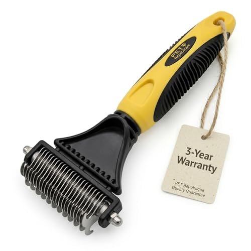 Pet Republique Matt Splitters Tool Effective Mat Remover and De-matting Comb for Long-Haired Dogs Cats Rabbits Regular 12+23 Teeth Design