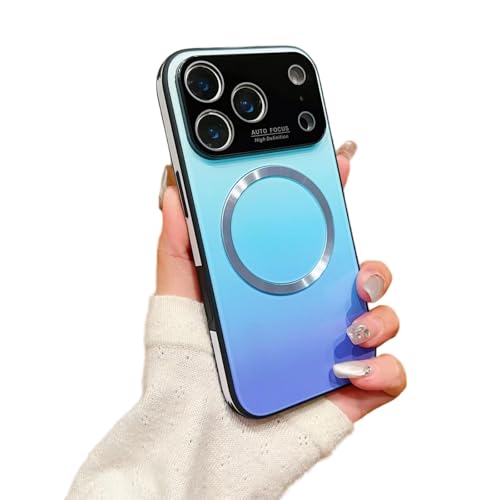 XKrmp Gradient Glass-Gloss Case for iPhone 17 Pro MAX, Full Camera Lens Protector, Shockproof Airbag for Ultimate Drop and Scratch Protection (E,For iPhone 14)