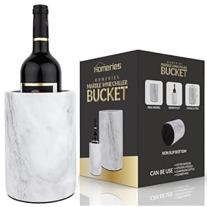 Homeries Marble Wine Chiller Bucket – Wine & Champagne Cooler for Parties, Dinner – Keep Wine & Beverages Cold – Holds…