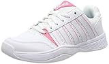 tennisschuhe glatte sohle herren K-Swiss Performance Mädchen Court Smash Carpet Tennisschuhe, Weiß (White/Pink Lemonade/Gull Gray 154-M),33.5 EU