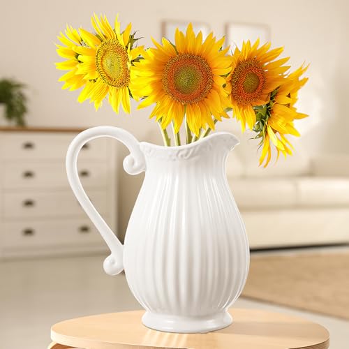 Vase à fleurs simple en porcelaine blanche pour fleurir et embellir votre bureau - 5