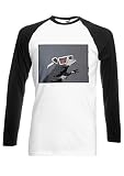Banksy Mouse Rat Funny 3D Glasses Black/White Men Women Unisex Long Sleeve Baseball T Shirt-L