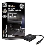 Adaptateur USB-C vers double HDMI : l'adaptateur unidirectionnel connecte un ordinateur USB-C compatible vidéo, un ordinateur portable ou un autre appareil à deux écrans équipés d'un HDMI pour refléter ou diffuser du contenu de haute qualité lorsqu'il est connecté avec des câbles HDMI (vendus séparément)