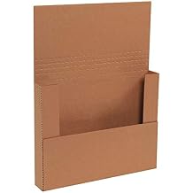 Boxes Fast BFM14112BFK Corrugated Cardboard Easy-Fold Mailers, 14 1/4 x 11 1/4 x 2 Inches, Fold Over Mailers, Adjustable Die-Cut Shipping Boxes, Multi-Depth, Large Kraft Mailing Boxes Pack of 50