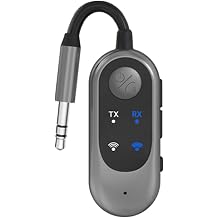 Wireless Audio Transmitter Receiver 2 In 1 5.3 With 3.5mm Aux For TV Car Airplane PC Headphones Gym Equipment Grey