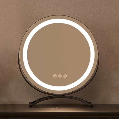 Espejo de maquillaje LED con 3 modos de luz y pantalla táctil para mesa 1