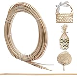 FREEBLOSS 10 rollos de tiras de bambú para tejer 0.15 pulgadas x 10 pies, kit de reparación de mimbre de 0.5 mm de grosor, tiras de bambú para hacer cestas para manualidades
