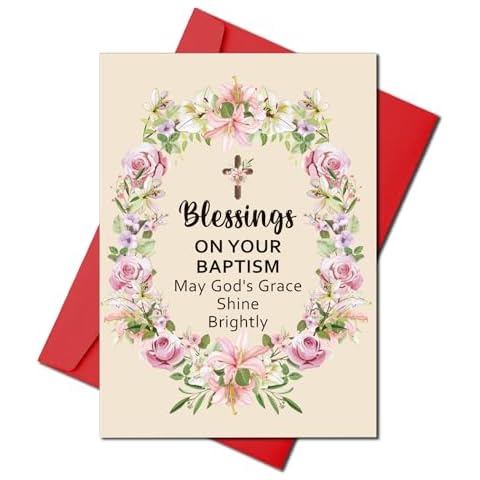 Klemktrn Baptism Card - Baptism Gifts for Boys Girls Women Men Adult Confirmation Cards Christening Card Gifts for Girls Boys Catholic Baptism Gifts for Girl Boys Godson Goddaughter Christmas Gifts Cover