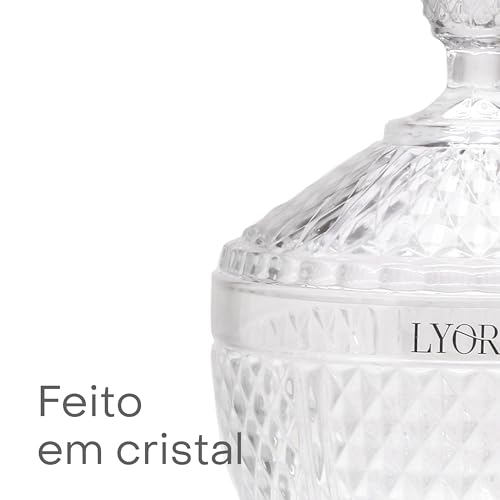 Potiche de Cristal com Pé Bico de Jaca Perseu 15cm x 28cm - Lyor