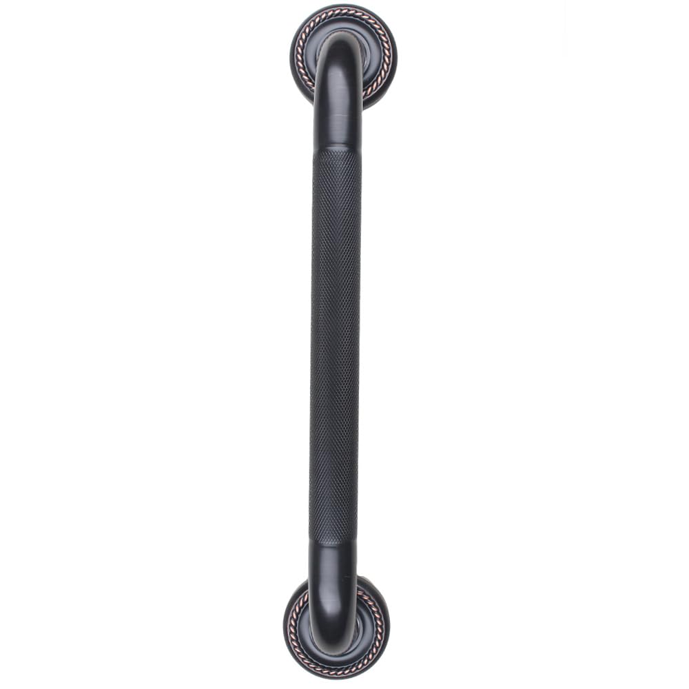 Barra de agarre texturizada de 24 pulgadas para bañera y ducha, acabado de bronce aceitado, 1.25 pulgadas de diámetro, barandilla de seguridad para inodoro de baño, montaje en pared, ideal para