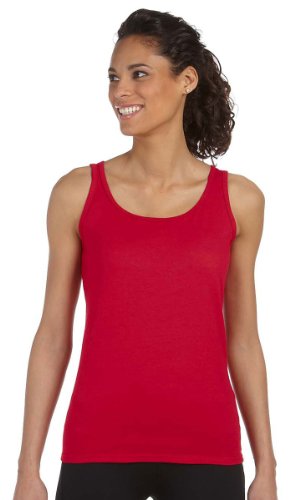 Gildan Ladies Soft Style Tank Top Vest (M) (Cherry Red)