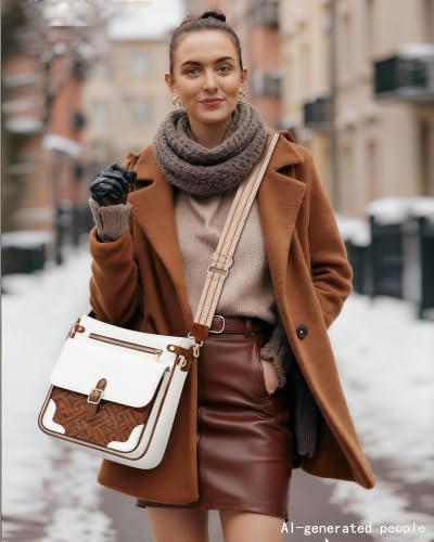 Image of large leather crossbody bags for women,Quilted crossbody purses