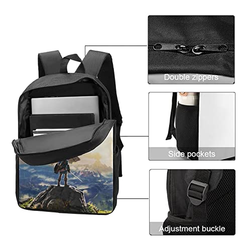 Rhyiorzp Game Backpack Adjustable Shoulder Strap Bookbag, 3D Print 17In Cartoon Travel Laptop Backpack Casual Daypack Color1 #TOP3