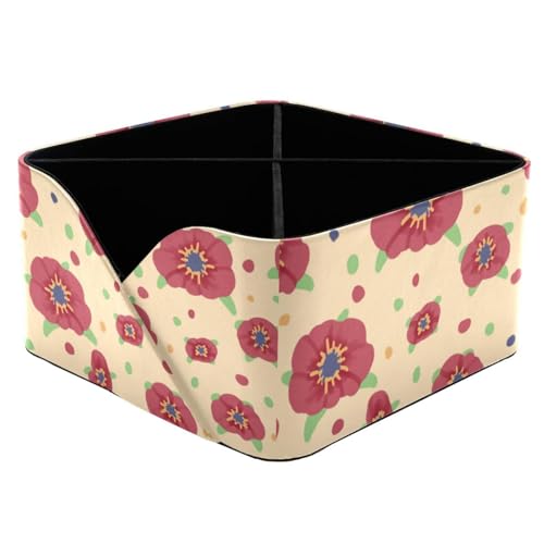 Boîte de rangement fleurs rouges pour éliminer le désordre quotidien