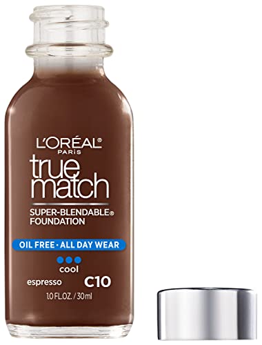L'oreal Paris Makeup True Match Super-Blendable Liquid Foundation, Espresso C10, 1 Fl Oz,1 Count #TOP4