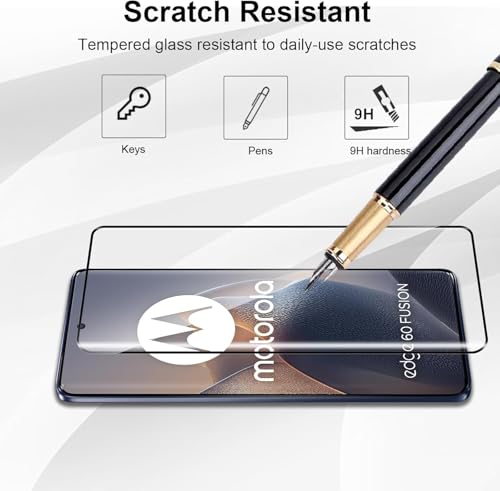 Image of 2 Pack Screen Protector for Motorola Edge 60 Fusion, 2 Tempered Glass Screen Protector,Case Friendly,Scratch Resistant,HD-Clear,Clear Black