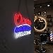Walk-ins Welcome Open Neon Sign for Business, LED Dimmable Neon Light with Adapter, 16.5