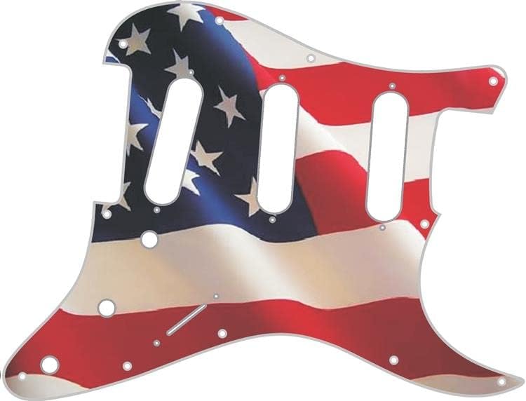 Custom Graphical Pickguard to fit Fender Strat Stratocaster US Patriot Flag