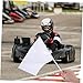 Parliky 20pcs Hand-cranked Waving Flag Banner Referee Flags Pennant Banner for Car Racing Fans