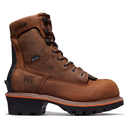 Timberland PRO Timberland PRO Men's Evergreen 8 Inch Composite Safety Toe Waterproof Industrial Logger Work Boot, Brown-2024 NEW, 8.5 M US